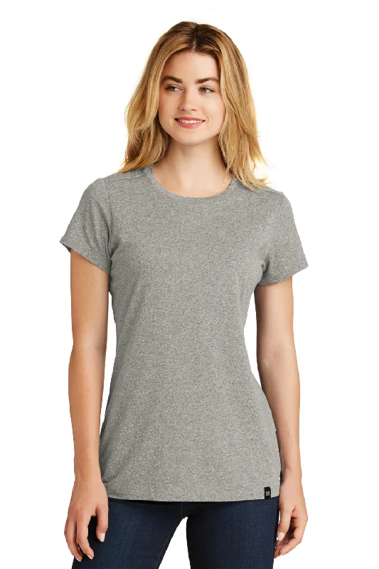 New Era Womens Heritage Short Sleeve Crewneck T-Shirt - Heather Rainstorm Grey - Closeout