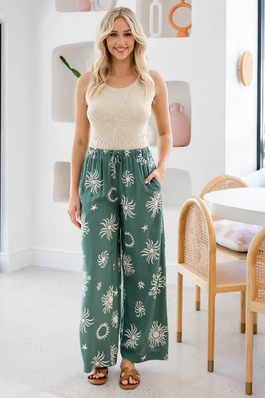 Final Sale | Sandrine Pants Nova Print Khaki