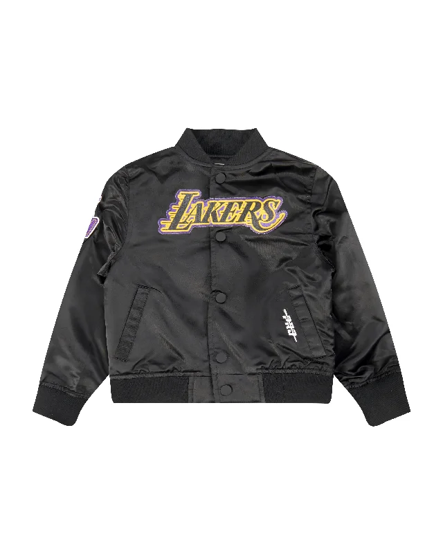 NBA LOS ANGELES LAKERS CLASSIC TODDLER BOYS SATIN JACKET (BLACK)