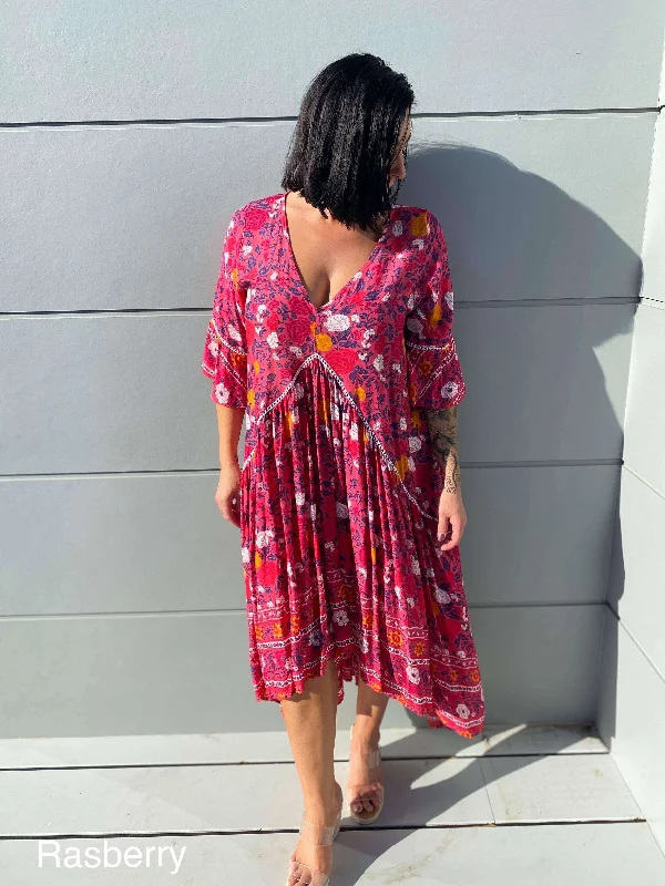 Dakota Dress - Raspberry (SALE)