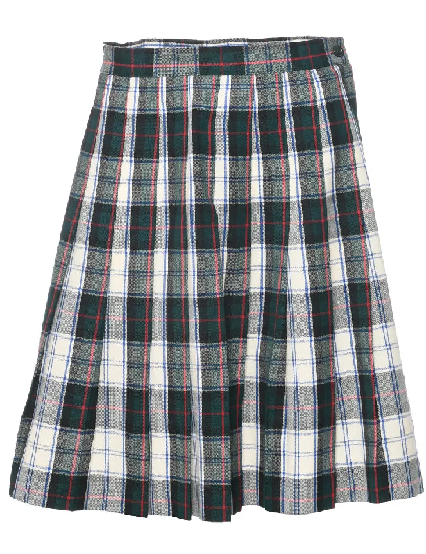 Talbots Tartan Pleated Skirt - M