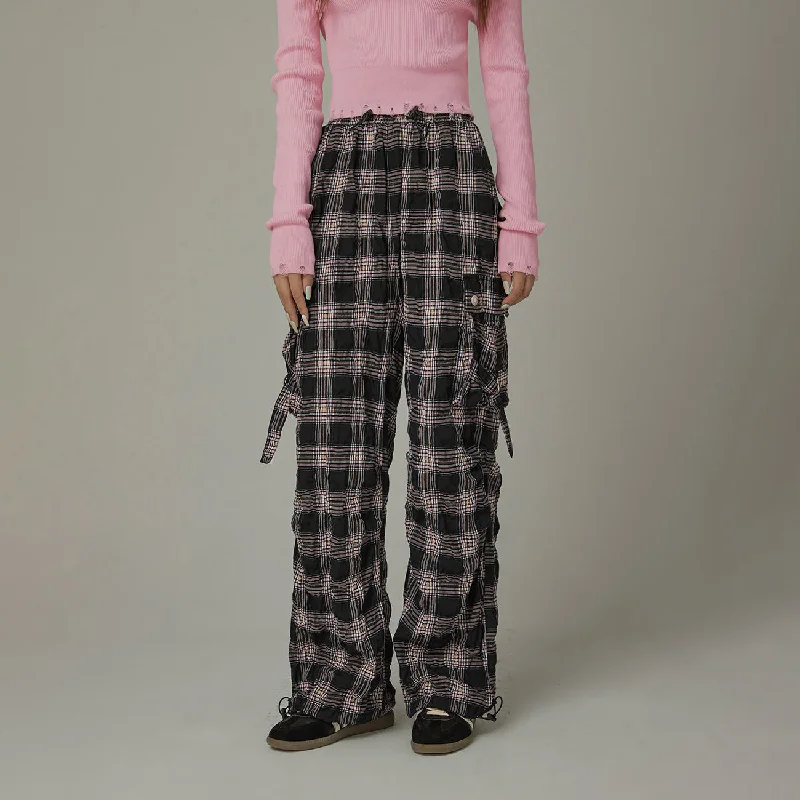 Color Pocket Check Pants