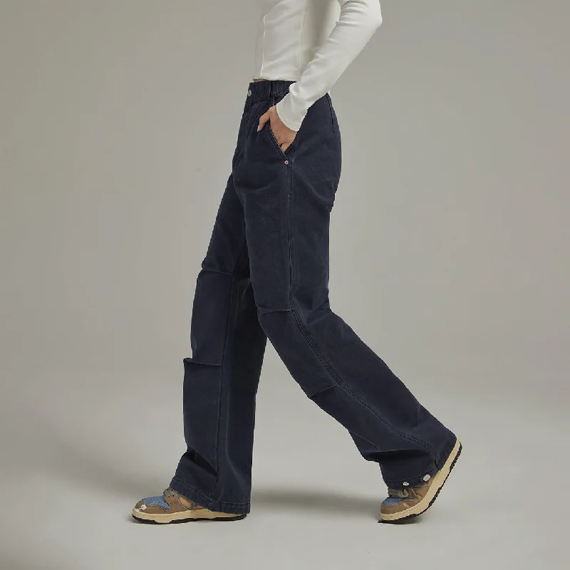 Casual Elastic Waist Wide Pants