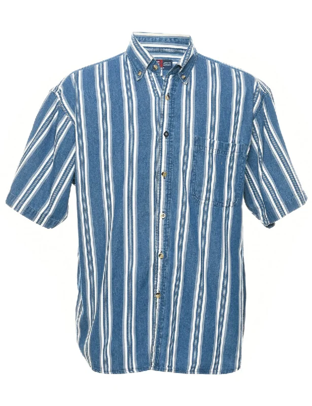 Striped Denim Shirt - L