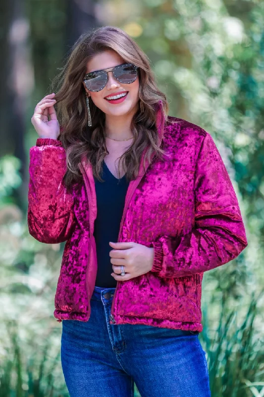 Lush Velvet Puffer Jacket