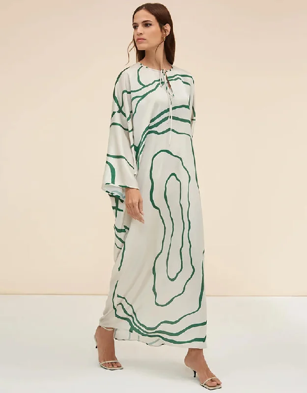 Green Latest Printed Maxi Dress