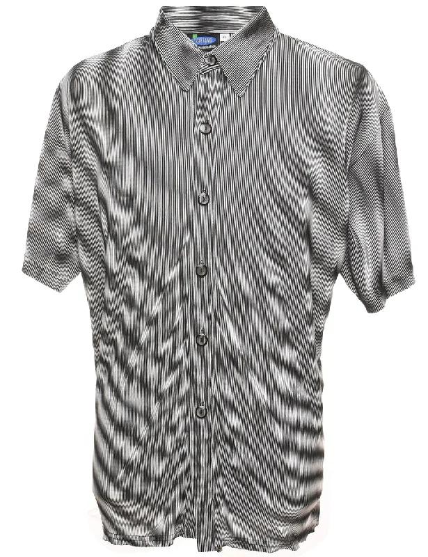 Striped Monochrome Y2K Shirt - XL