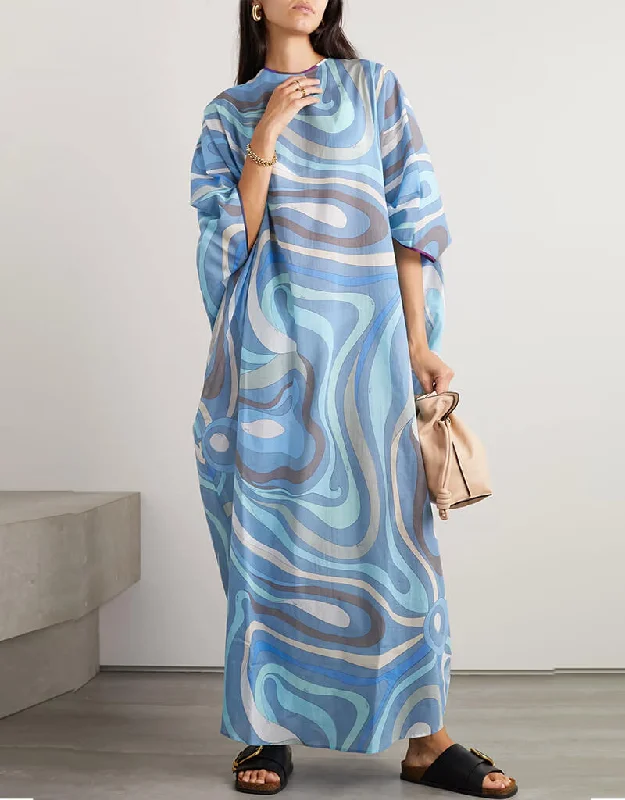 Sky Blue Lewish Cotton Kaftan