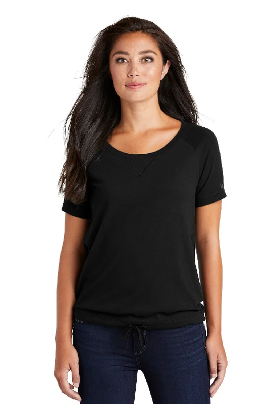 New Era Womens Performance Cinch Moisture Wicking Short Sleeve Wide Neck T-Shirt - Black