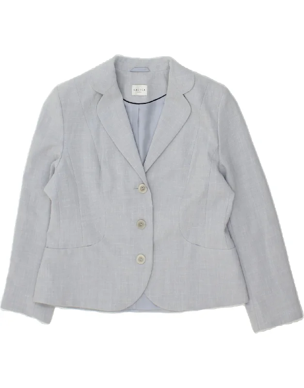 EASTEX Womens 3 Button 3/4 Sleeve Blazer Jacket UK 14 Medium  Blue