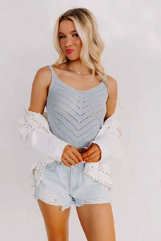 Bondi Beach Boardwalk Knit Tank In Sky Blue