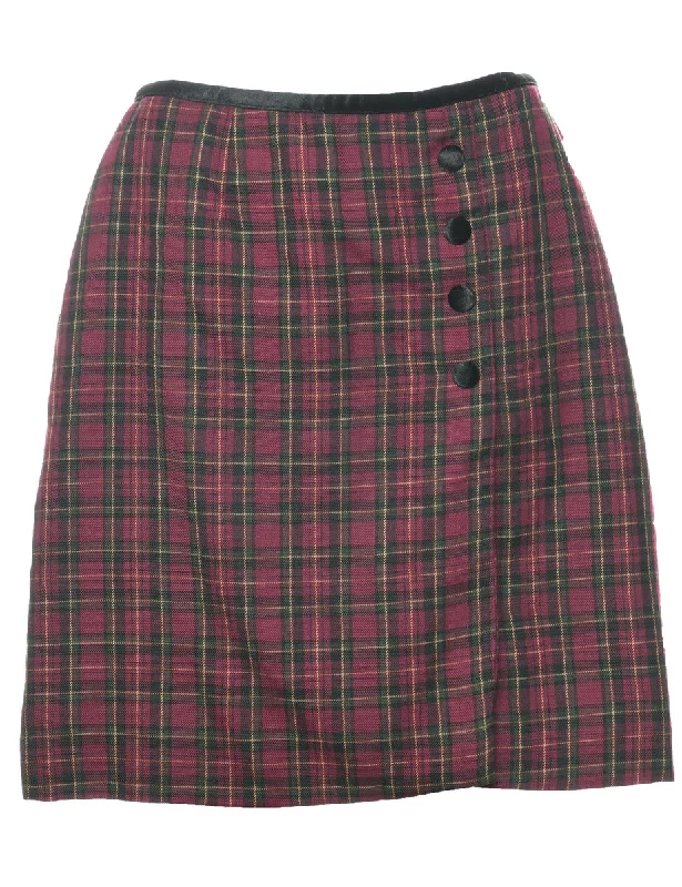 Tartan Pencil Skirt - M