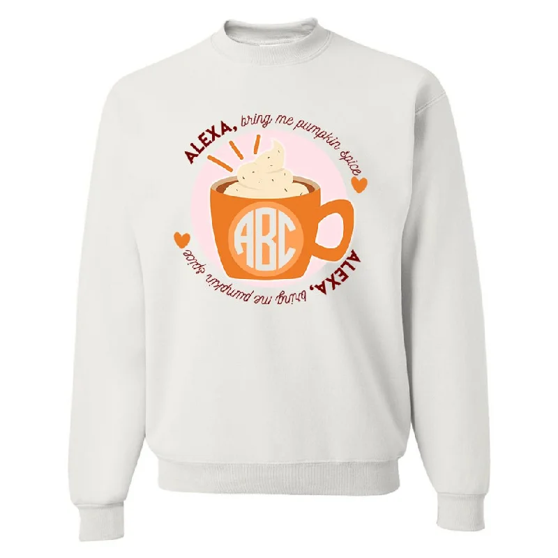 Monogrammed 'Alexa, Bring Me Pumpkin Spice' Crewneck Sweatshirt