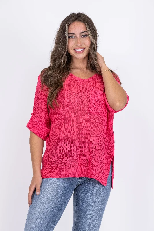 Nothing's Impossible Women's Bright Half Sleeve Sweater Top