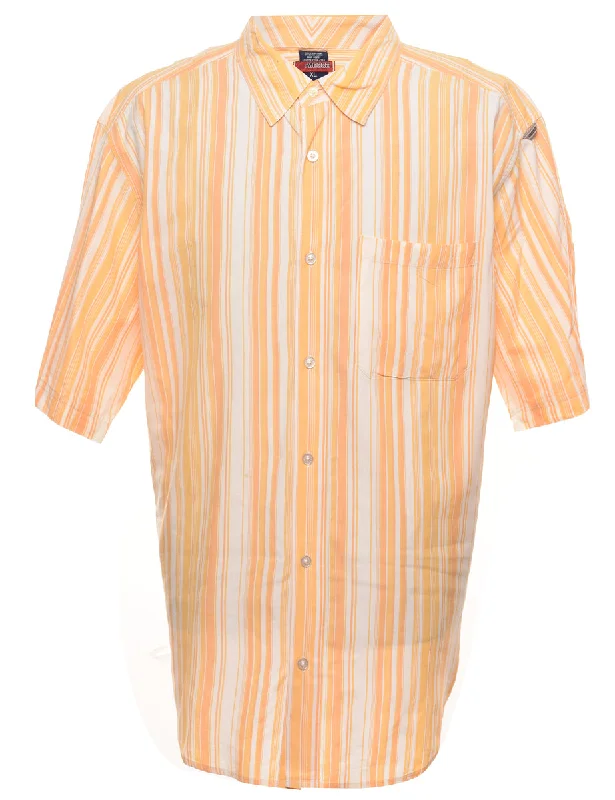 Striped Smart Yellow & White Classic Shirt - XL