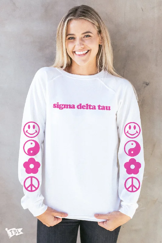 Sigma Delta Tau Icon Raglan Crewneck