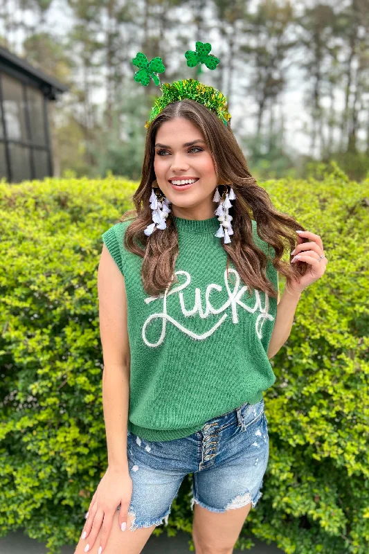 Lucky Charm Tinsel Sweater Vest