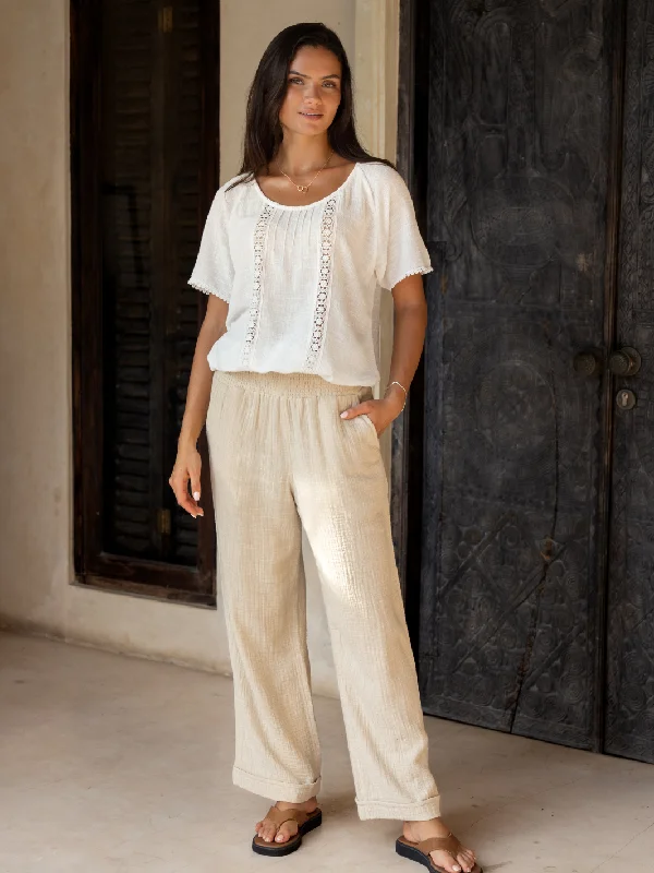 Sancia Cotton Pants Stone