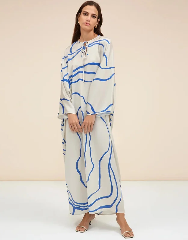 Blue Latest Printed Maxi Dress