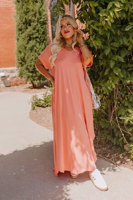 Just My Type T-Shirt Maxi In Peach Curves