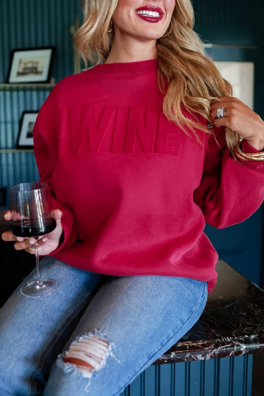 Wine Embossed Sweatshirt