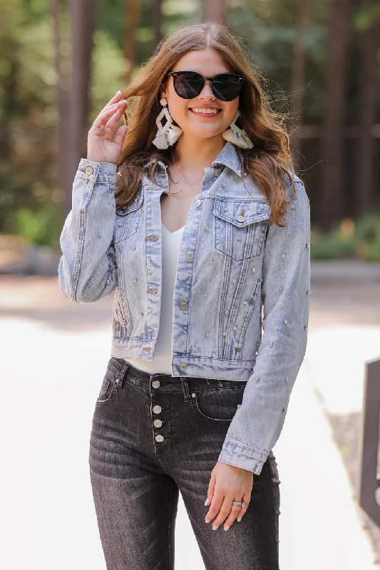 Glimpse Of Glamour Rhinestone Denim Jacket