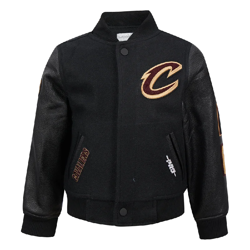 NBA CLEVELAND CAVALIERS CLASSIC TODDLER BOYS WOOL VARSITY JACKET (JET BLACK)