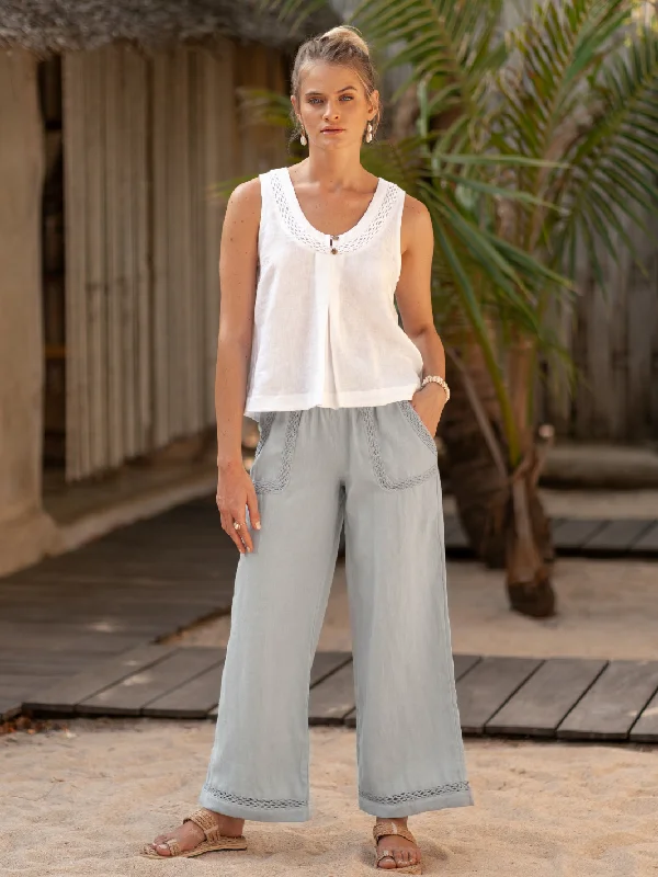 Cebu Linen Pants Slate Blue