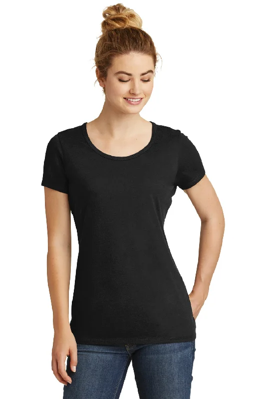 New Era Womens Performance Moisture Wicking Short Sleeve Crewneck T-Shirt - Black - Closeout