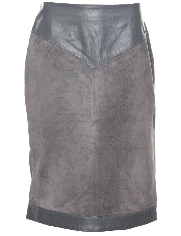 Suede Pencil Skirt - L