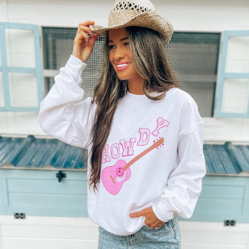 Monogrammed 'Guitar Howdy' Crewneck Sweatshirt