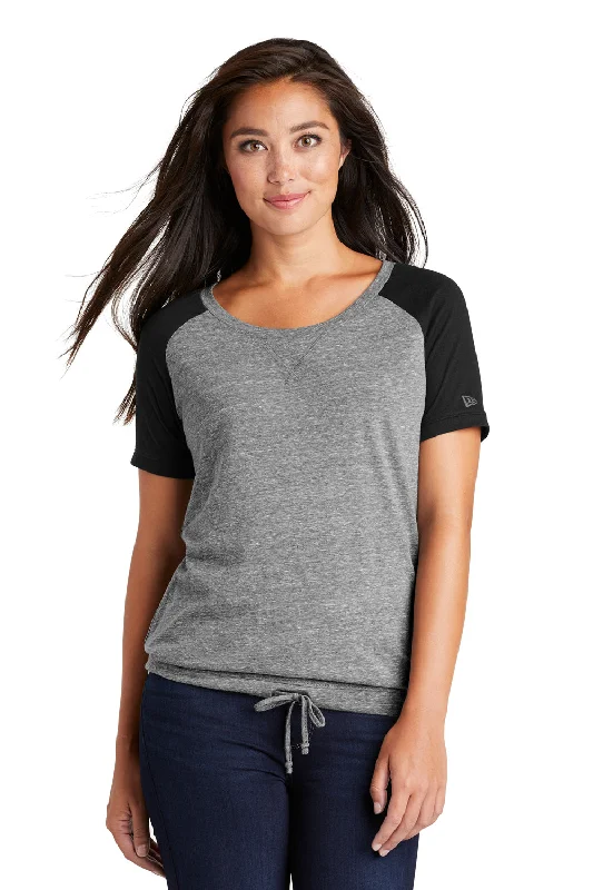 New Era Womens Performance Cinch Moisture Wicking Short Sleeve Wide Neck T-Shirt - Shadow Grey