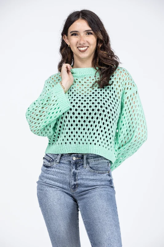 Staying Cool in the Sun Women's Fishnet Long Sleeve Top