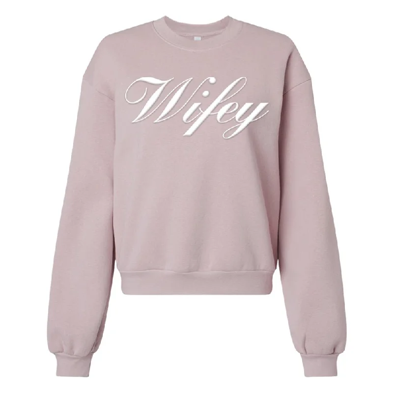 American Apparel 'Wifey' PUFF Cropped Sweatshirt