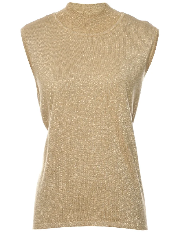 Sweater Lurex Thread Pattern Vest - M