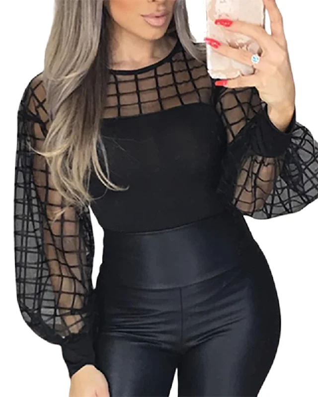 Julia Fashion - Women Fashion Black Shirt Female Long Sleeve Tops