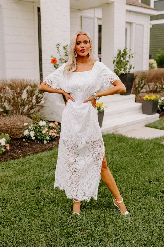 Champagne Getaway Lace Midi