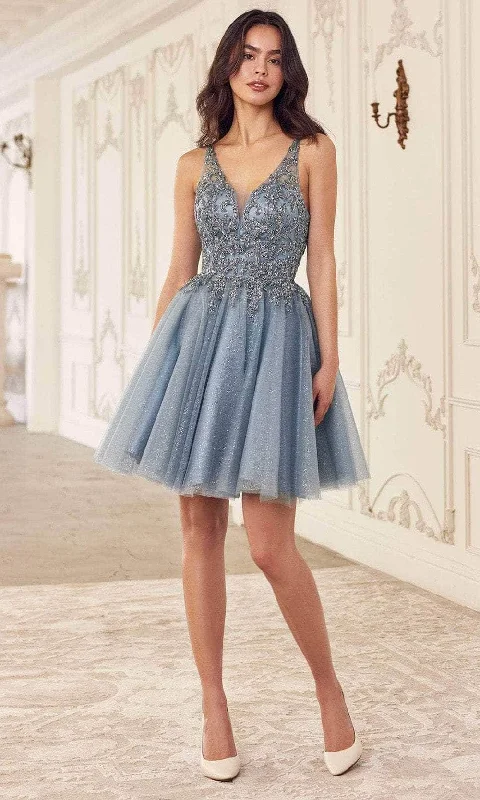 Ladivine CY022 - Glitter Tulle Cocktail Dress