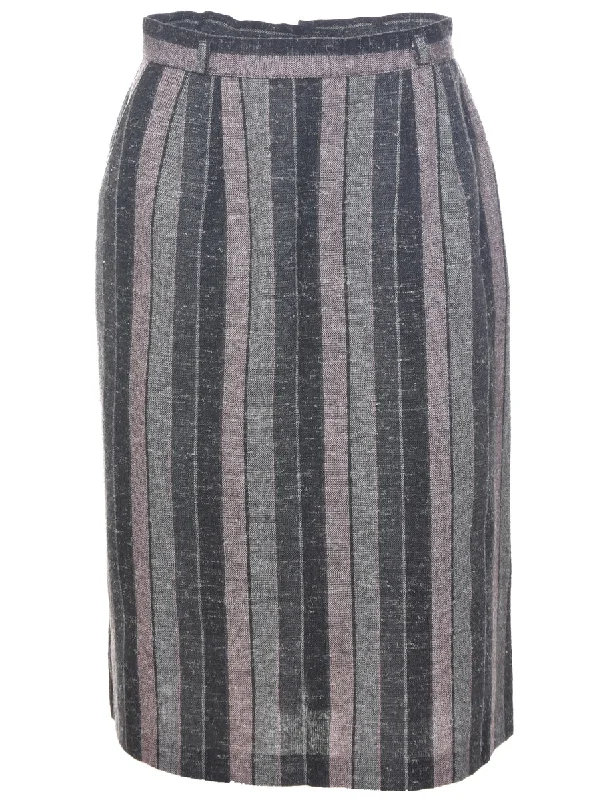 Striped Pencil Skirt - M